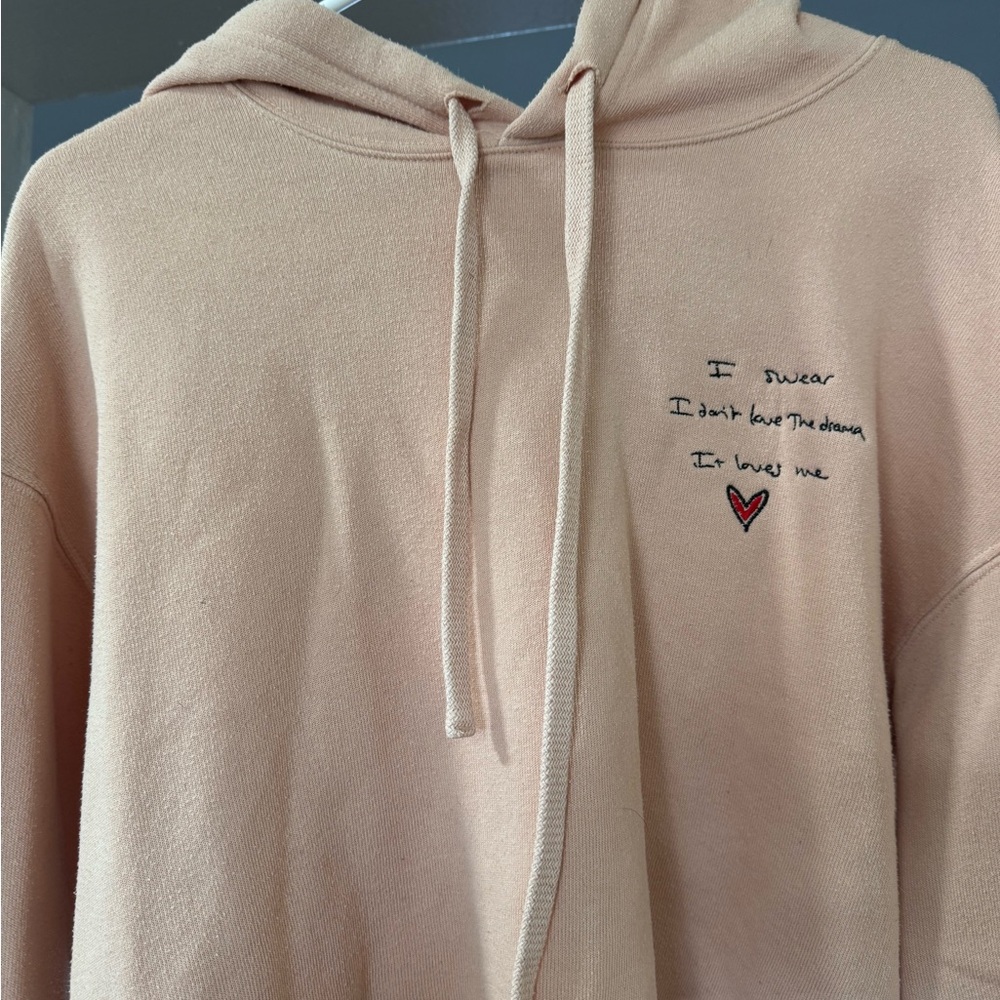 Peach Embroidered Women's Hoodie